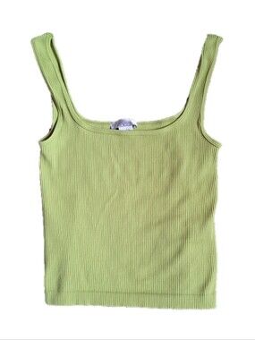 Choice One Size Fits All Lime Green Ribbed Stretchy Tank Top